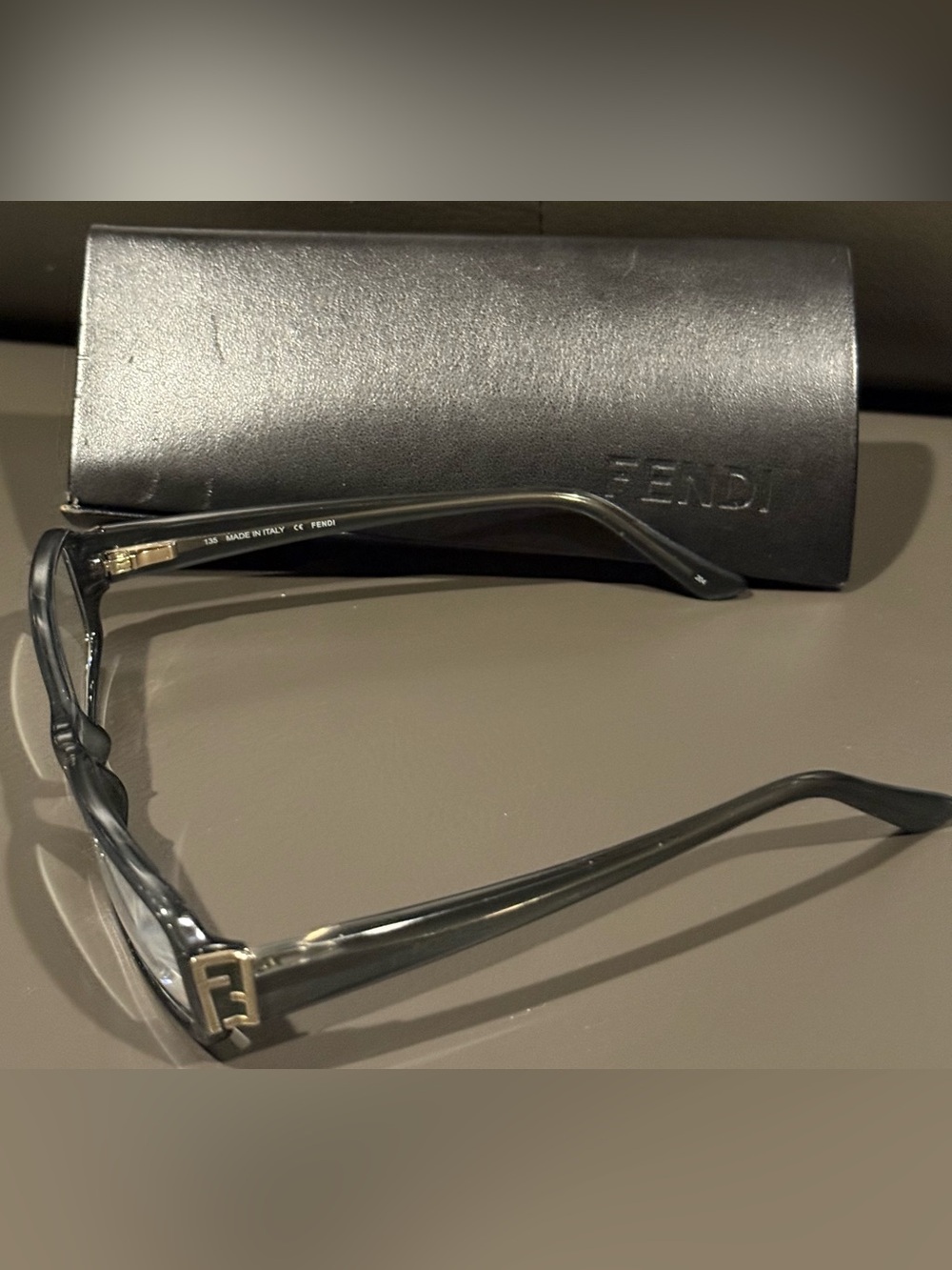 Vintage Fendi Designer Reading Glasses F974 Fendi Lined Leather Case w/Logo! PO